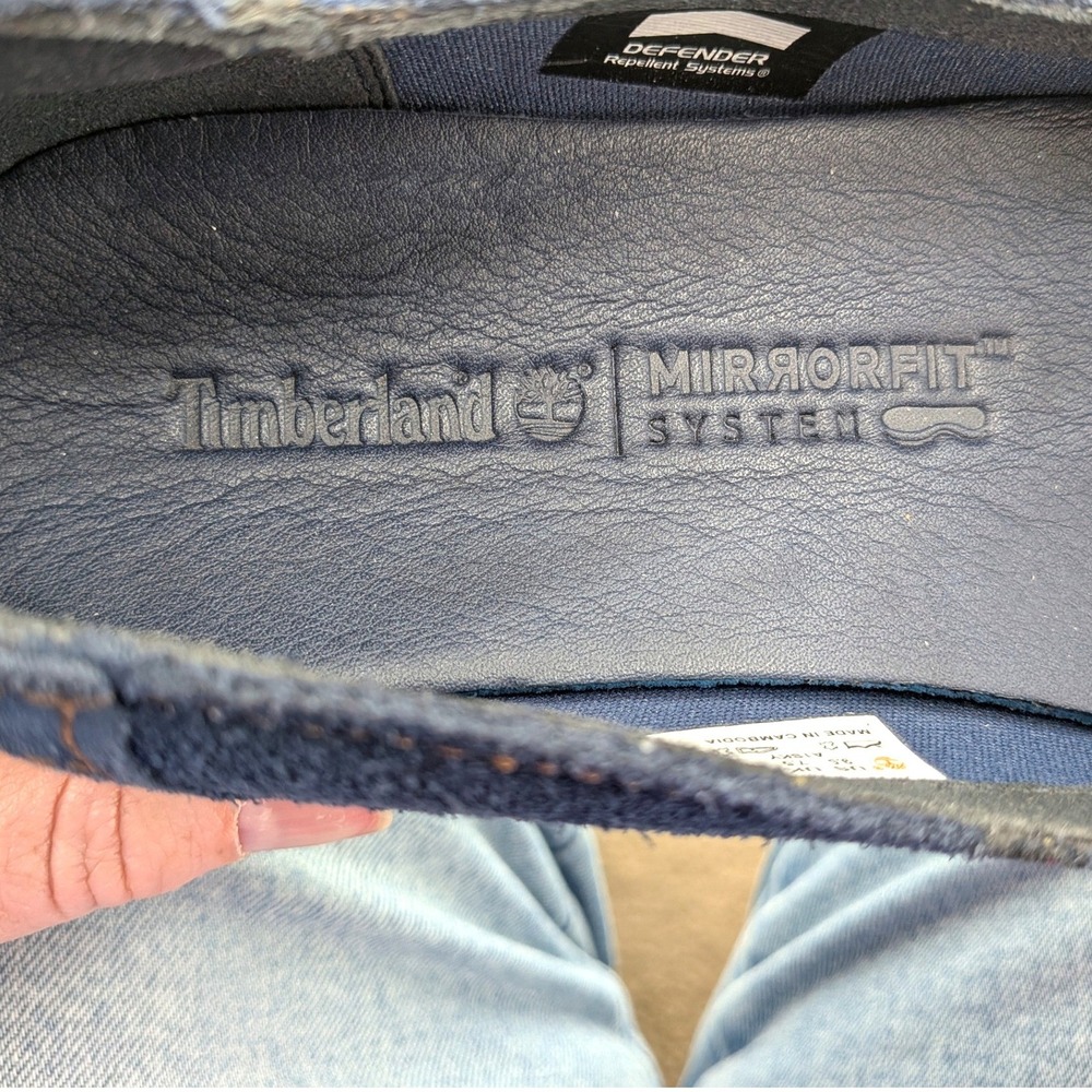 Timberland Suede‎ Slip On Flats Navy Comfort Wedge MirrorFit Shoes Women 9.5 - Picture 5 of 11